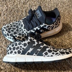 Adidas Black and White Patterned Sneakers